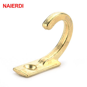 NAIERDI 10PCS Antique Hooks Small Wall Hanger Buckle Horn Lock Clasp Hook Hasp Latch For Wooden Jewelry Box Furniture Hardware