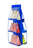 6 Pocket Foldable Hanging Bag 3 Layers Folding Shelf Bag Purse Handbag Organizer Door Sundry Pocket Hanger Storage Closet Hanger