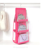 6 Pocket Foldable Hanging Bag 3 Layers Folding Shelf Bag Purse Handbag Organizer Door Sundry Pocket Hanger Storage Closet Hanger